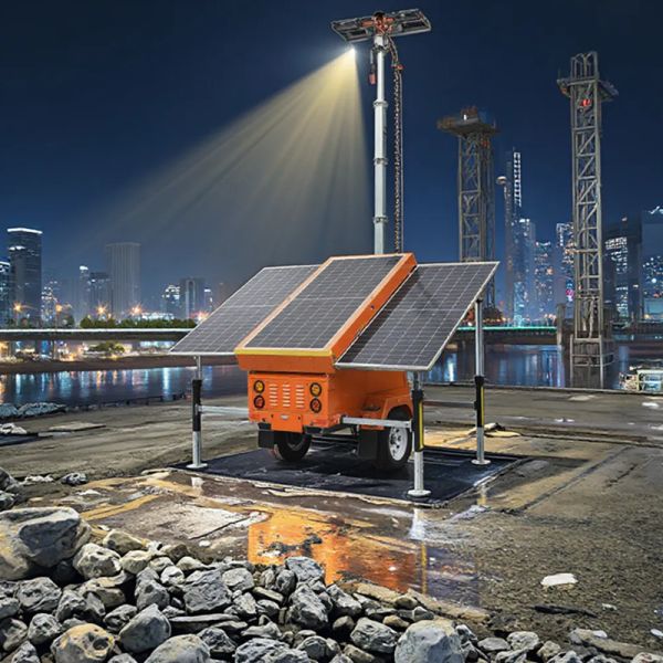 1305W Solar Powered Portable Light Towers LED Mobile Light Tower For Construction Sites
