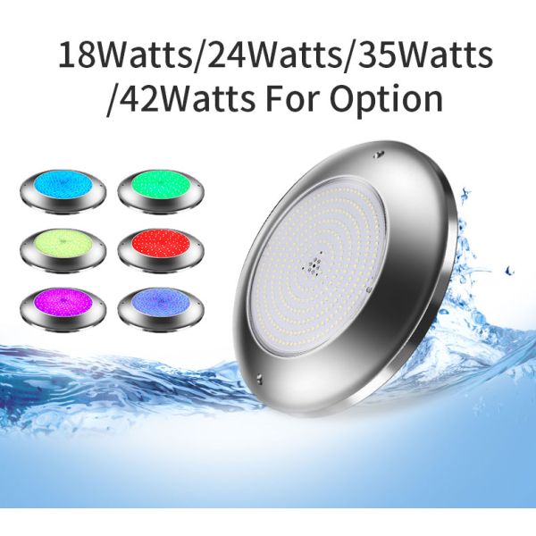 IP68 Waterproof Underwater Swimming Pool Light SS316L Color Change Wall Mounted