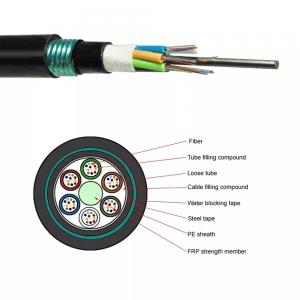 China Loose Tube Fiber Optic Cable Double Jacket Armored Direct SM FO Cable on sale