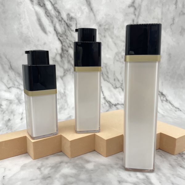 Rotary Square Airless Bottle 15ml 30ml 50ml Double Wall Silk Screening Matte Packaging Bottle