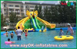 China Large Inflatable Water Slides Giant Inflatable Bull / Elephant Cartoon Bouncer Water Slids For Adults And Kids wholesale