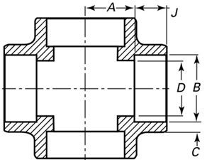 WP304 Stainless Steel High Pressure Fittings Forged SW Socket Weld Cross