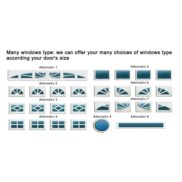 2024 New Modern Residential Small Garage Door with Remote Control Glass Inserted Aluminum Panel Windows Steel Material Home Use