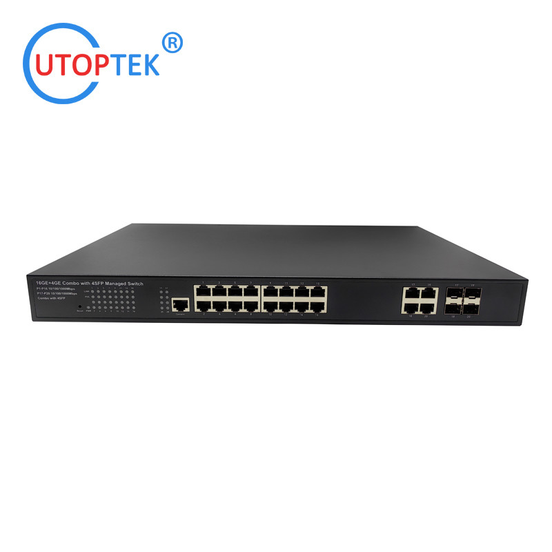 China Layer2 Management 10/100/1000M 16xPOE+4Combo UTP+4SFP IEEE802.3af/at Total 300W POE Network switch(UT-PS1644GM-SFP) wholesale