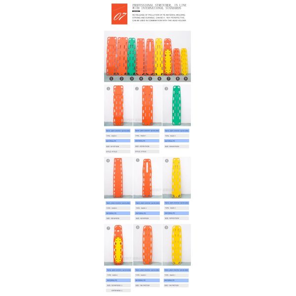 Manual High Strength HDPE Spine Board CE Approved Long Spine Board Ems