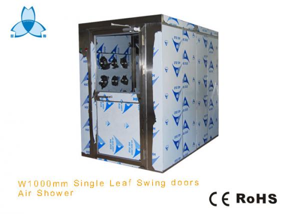 Quality Large Single Leaf Swing Doors Stainless Steel Air Shower Room With Three Blowing for sale
