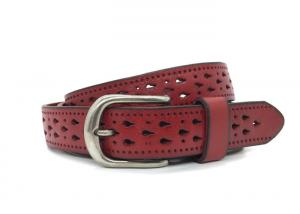 2.2 CM Punched Womens Genuine Leather Belt Holes In Water - Dropped With Alloy Pin Buckle