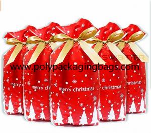 China Biodegradable CPE Drawstring Christmas Gift Bags wholesale