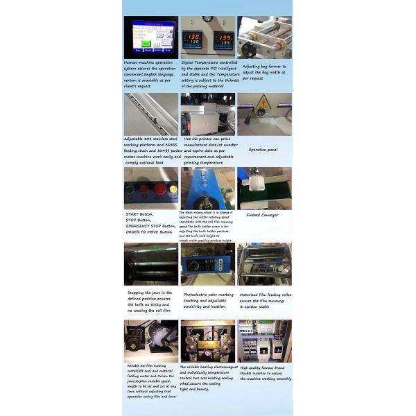 Originated Full Servo Flow Automatic Food Packing Machine For Bread Bakery Biscuit