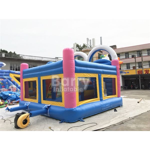 Customized 0.5mm PVC Inflatable Bounce House With Slide Combo