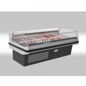 China Open Fresh Meat Chiller Self Serve Display Counter for Supermarket Refrigerated Display Case wholesale