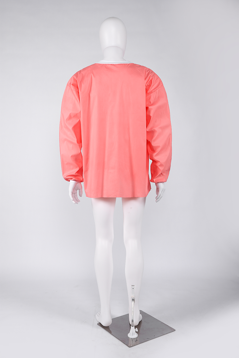 S&J Pink Lab Jacket Fluid Resistant Lab Coat With Cuffed Sleeves Oil Resistant