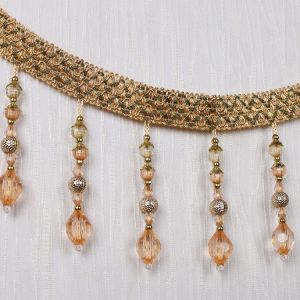 Buy cheap Handmade fashionable chain beads lace tassels fringes for curtain/sofa/pillow from wholesalers