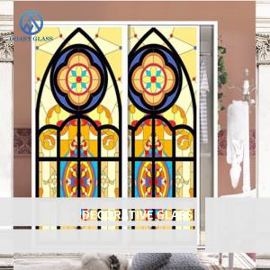 China Building Decoration Mosaic Glass Panels Window Art with Metal Frame wholesale