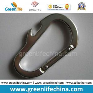 China New design silver top quality D-shaped key carabiner with bottle opener function best sell wholesale