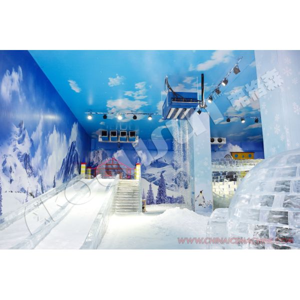 125W Power Indoor Snow Making Machine for Ski -24C Evaporative Temperature