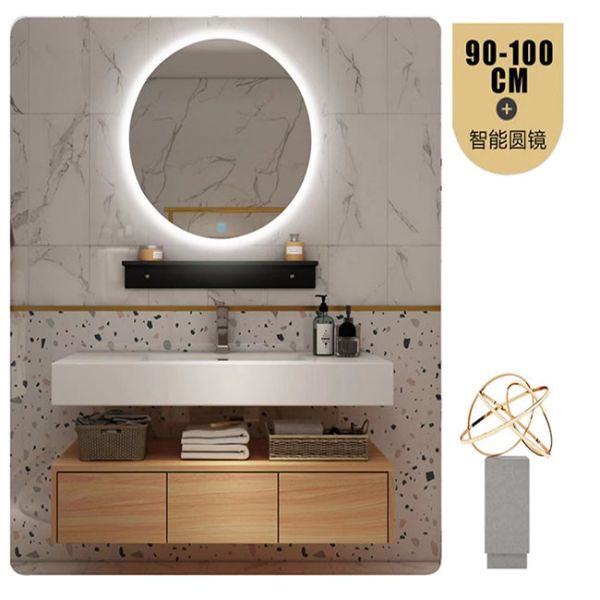120cm-180cm Solid Wood Bathroom Vanity Artificial Stone Wash Basin Cabinet Set