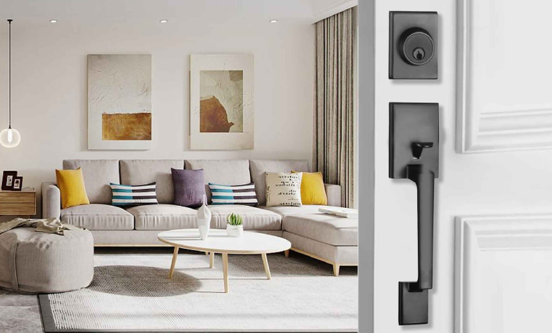 Single Handle Entrance Handle Lock 5 Pin Brass Cylinder Double Handle Function