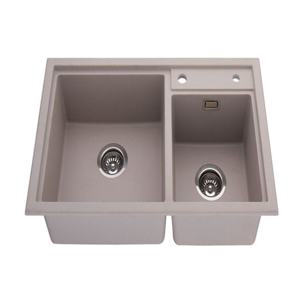 Double Bowl Above Counter Artificial Quartz Stone Composite Granite Sink