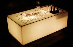Illuminated Rechargeable LED Plastic Square Bar Table