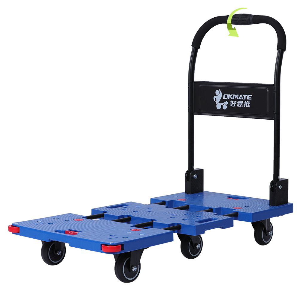 China Retractable 6 Castor Foldable Cart Trolley Hand Pushing 400KG Loading on sale