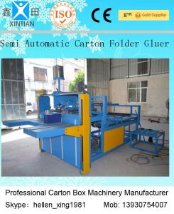 China Corrugated And Paperboard Semi Auto Gluer Machine / Carton Gluing Machine wholesale