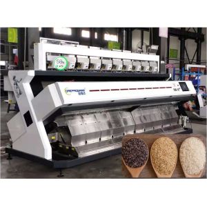 10 Chutes Rice Color Sorter Large Capacity Black White Red Brown Waterfall Structure 2520Kg