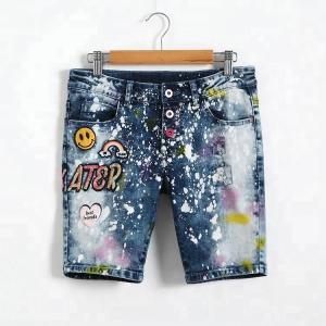 China Adjustable Waist Bermuda Short Jeans Pant For Girl , Knee Length Denim Shorts wholesale