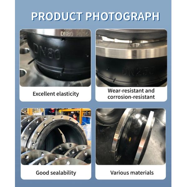 Stainless steel rubber expansion joints are corrosion resistant and heat resistant, suitable for corrosive environments such as chemical industry and