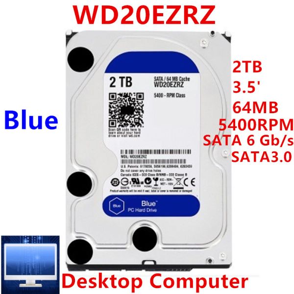 WD NAS HDD 2TB SATA 6GB/S 5400 RPM Server Hard Disk Drive WD20EZRZ WD20EZRX