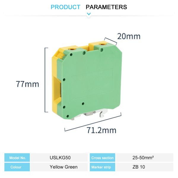 JUSLKG 50 Screw Terminal Block Connector High Voltage PE Ground WONKEDQ