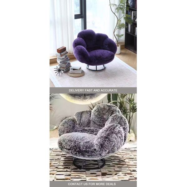 Living Room Chair MOYI Designer Sofa Chair Modern Soft Sable Fabric Luxury Rotatable Leisure Bear Paw Shaped Lounge Chair