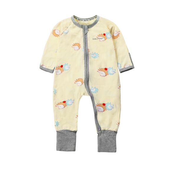 Design Baby Romper Onesie with Zipper Closure 95% Cotton and 5% Elastane Full Print