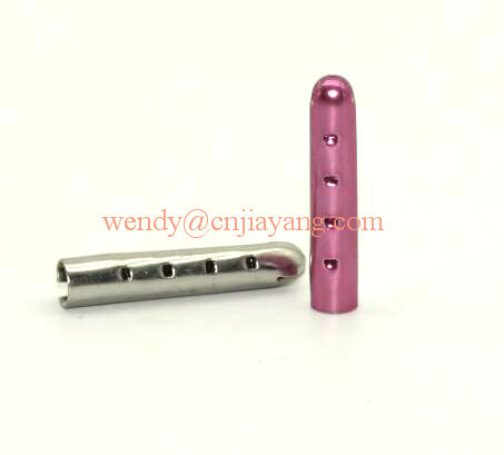 jiayang silver plating 25mm 4 dots metal aglet end caps tips