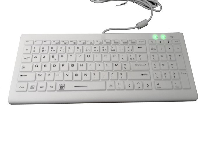Medical Grade Washable Wireless Keyboard , Silicone Computer Keyboard With