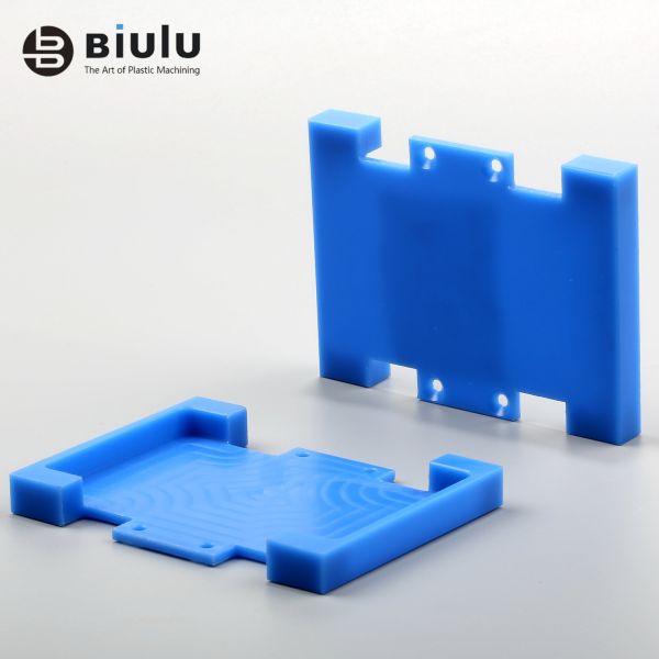 Cnc Nylon Block Material Machining , MC Nylon Blue Parts Plastic Machining