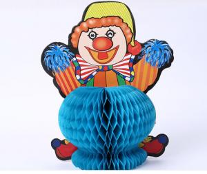 China Supermarket home stereo paper sculpture, creative color handmade paper honeycomb, clown pattern origami, customizable on sale
