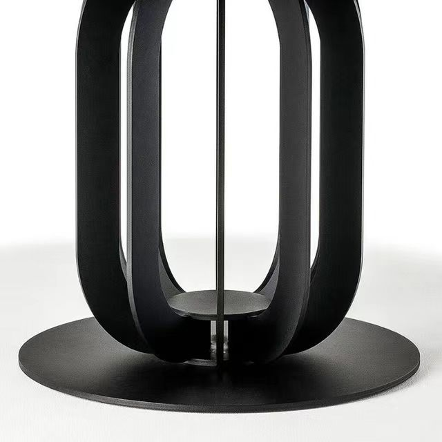 Modern European Style Marble Dining Table Set Luxury Stone Nordic Design 6-Seater Round Dining Room Furniture Metal Legs