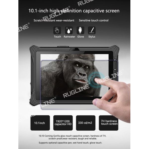 Industrial RJ45 330Nits 10.1 Inch Windows 10 Tablet With 1D Scanner