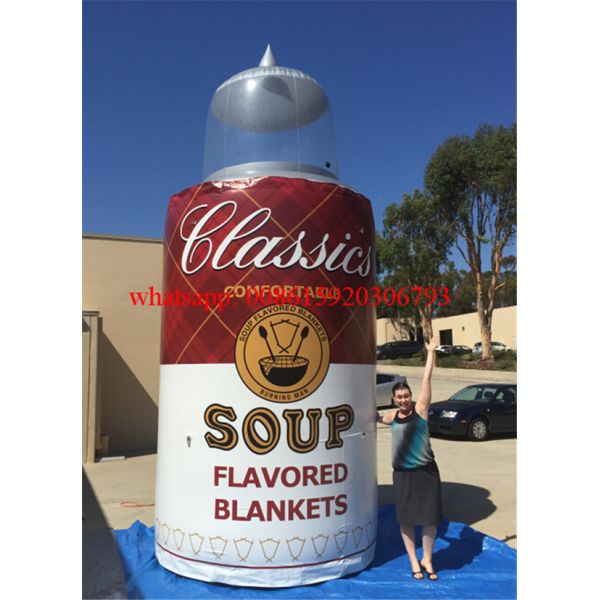 Sealed soup flavored blanket can inflatable, inflatable can, inflatable bottle