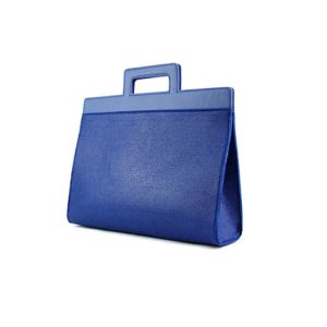 Button And Soft Leather Handle 40*31cm Felt Handbag