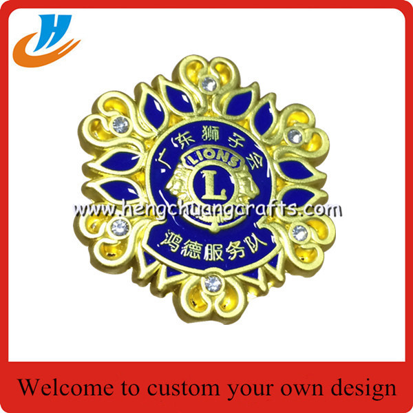 3D logo design metal pin badge,lapel pin lion club custom logo wholesale