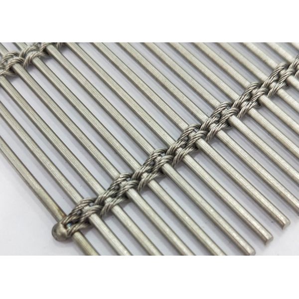 White Steel Crimped Wire Mesh , Plain Weave Mesh Bright Smooth Wear Resistance