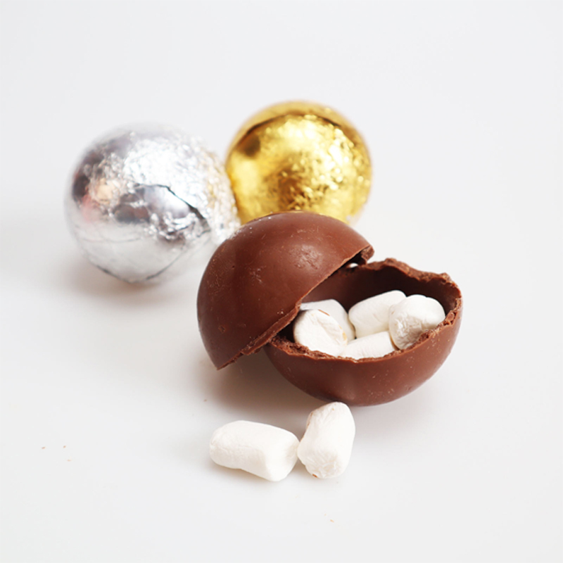 Milk Chocolate Stuffed Marshmallows Cocoa Butter Chocolate Bomb Brown