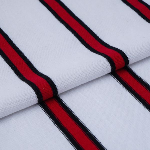 High Quality And Absorb Sweat Double Yarn Fabric Striped Cotton Fabric For T-Shirt Fabric