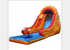 China 6M Height Yellow Children Outdoor Inflatable Water Slide With Pool wholesale