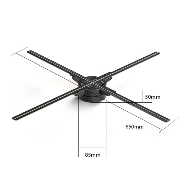 65cm 4 Blades Wifi 3d Hologram Holographic 3d Led Fan Display Spinning Advertising Fan With Best Price