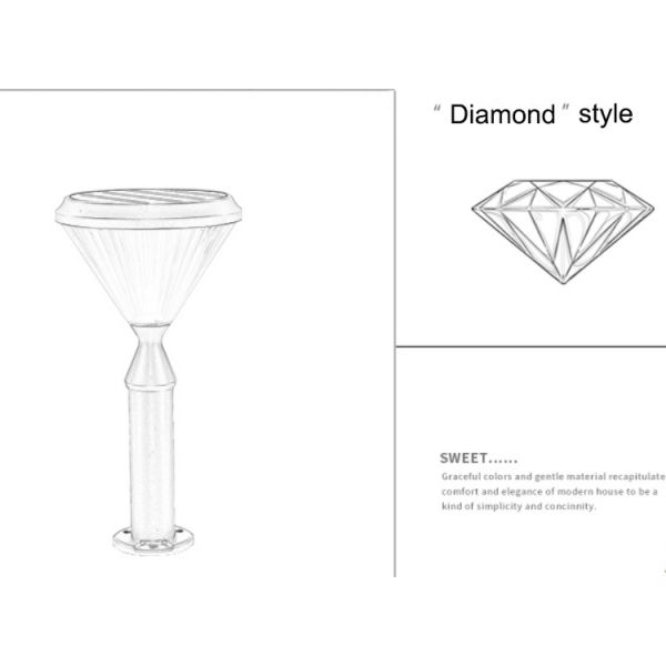 Diamond Style outdoor lawn lights garden villa courtyard lamp waterproof garden landscape lawn lamp