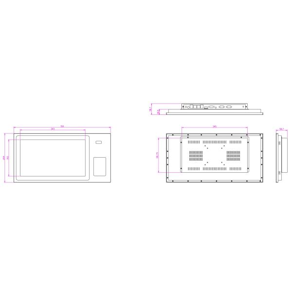 3G Module Embedded Touch Panel PC 15.6 Inch Ubuntu OS Touchscreen With RFID Reader