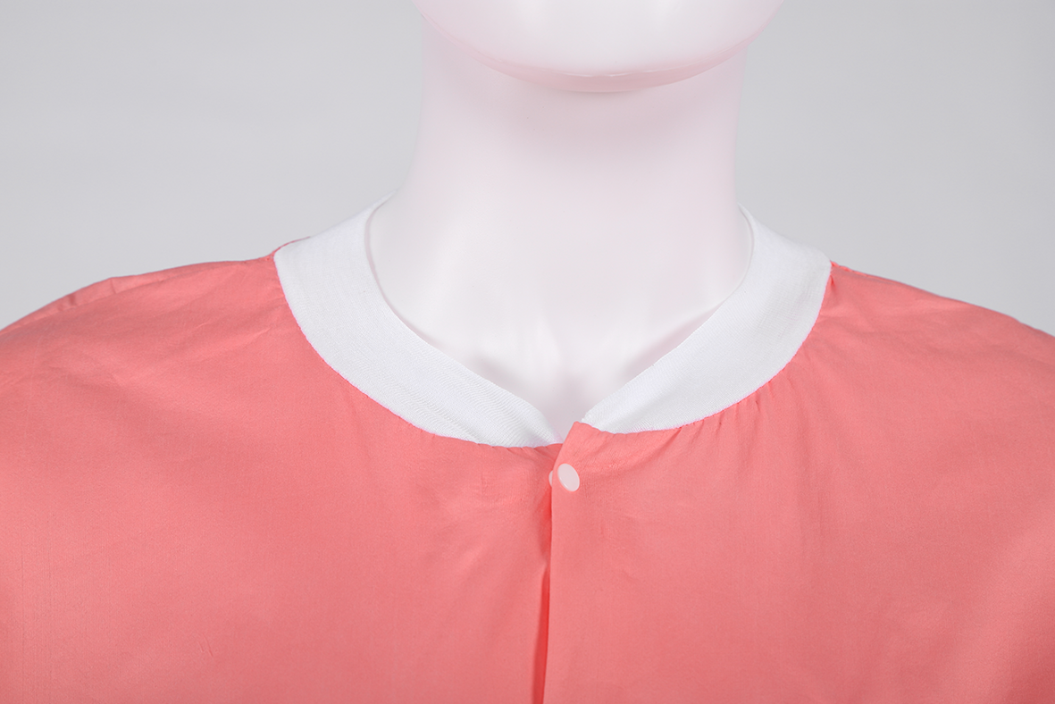 S&J Pink Lab Jacket Fluid Resistant Lab Coat With Cuffed Sleeves Oil Resistant